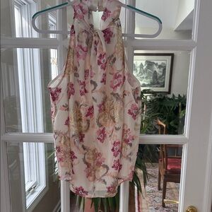 Loft NWT size M Chic Floral Halter Neck Blouse